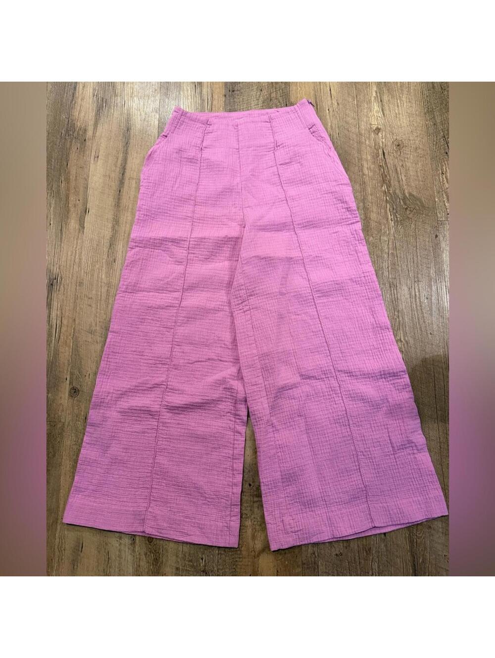 Maeve for Anthropologie Hot Pink Soft Cotton Wide-Leg Pants Women’s 0
